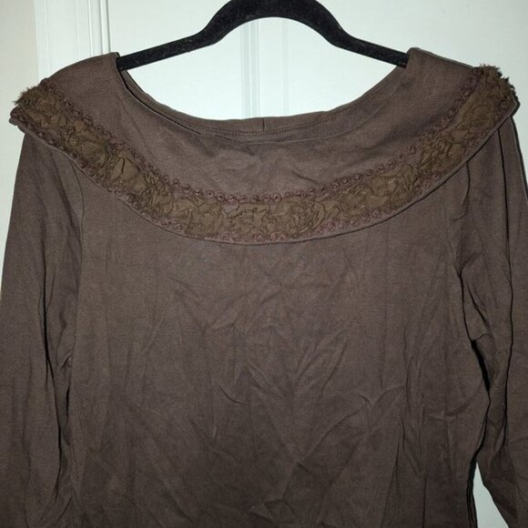 *3 FOR $9* Kim Rogers Woman Plus Size Boat Neck 3/4 Sleeve Fold Over Shirt Top - Picture 2 of 3